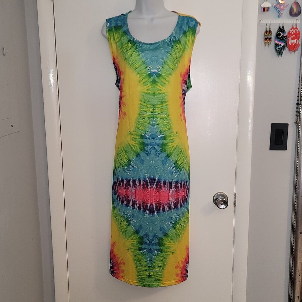 Amzplus 5X Tye Dye Dress Sleevless